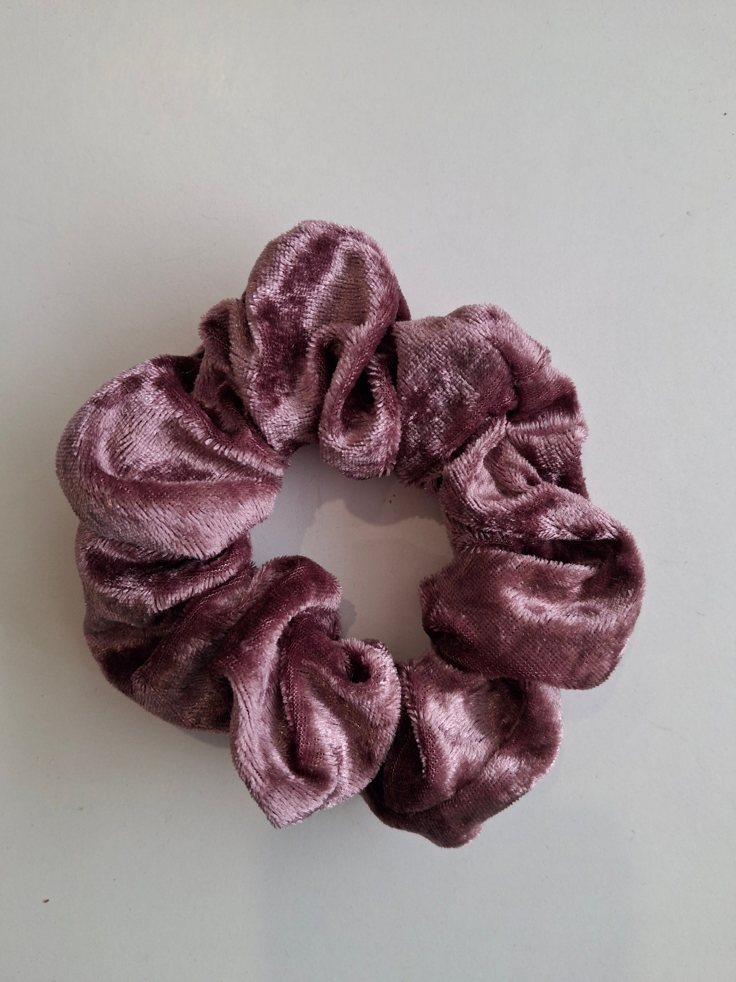 Dusky pink velvet scrunchie
