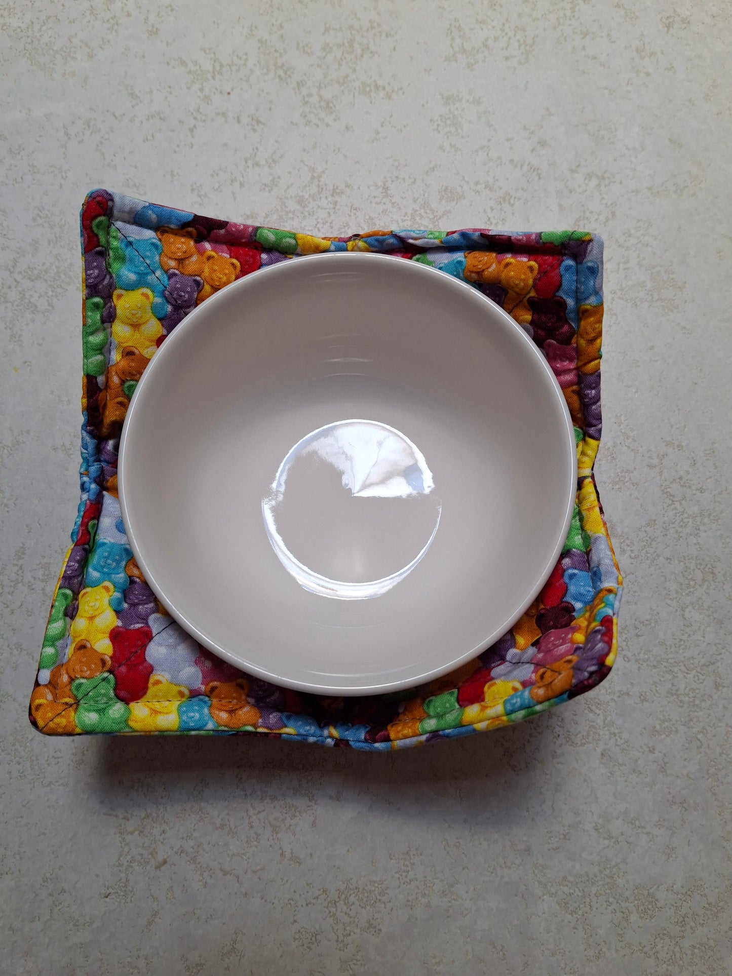 Gummy bear bowl cosy
