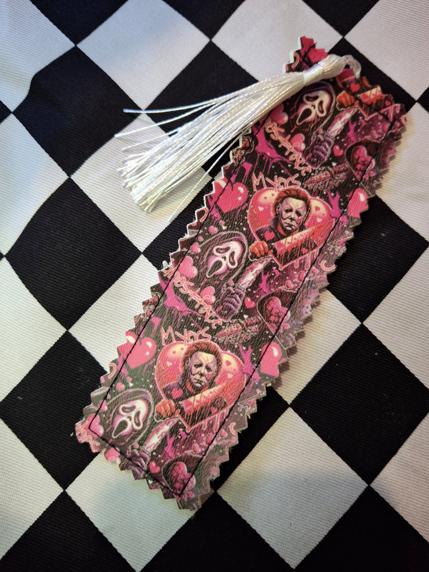 Pink horror bookmark