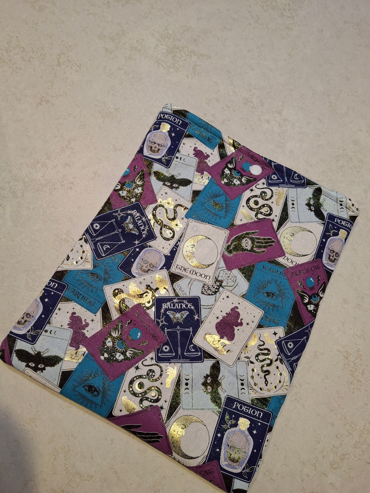 Gold foil tarot cards book sleeve