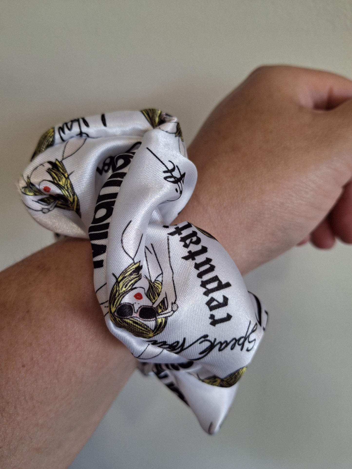 Taylor Swift Albums white Satin handmade scrunchie