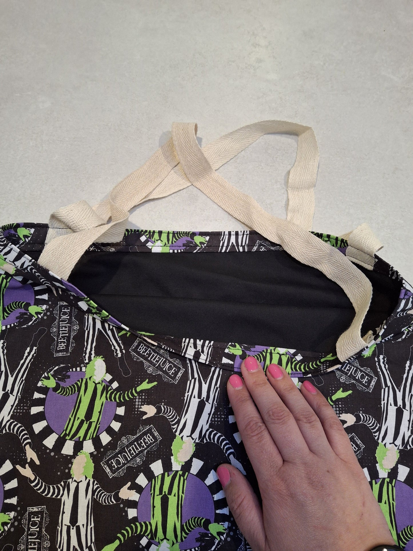 Beetlejuice halloween horror tote bag