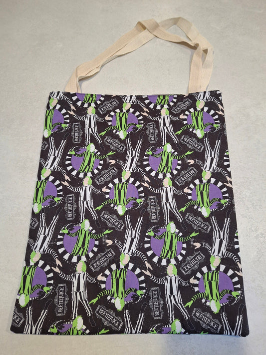 Beetlejuice halloween horror tote bag