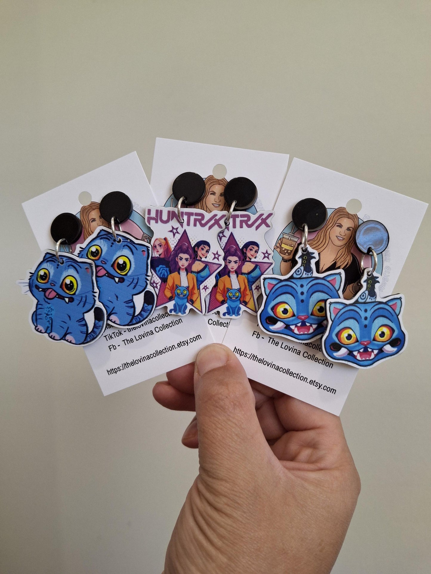 K pop demon hunters earrings. Resin earrings, handmade earrings, kpop