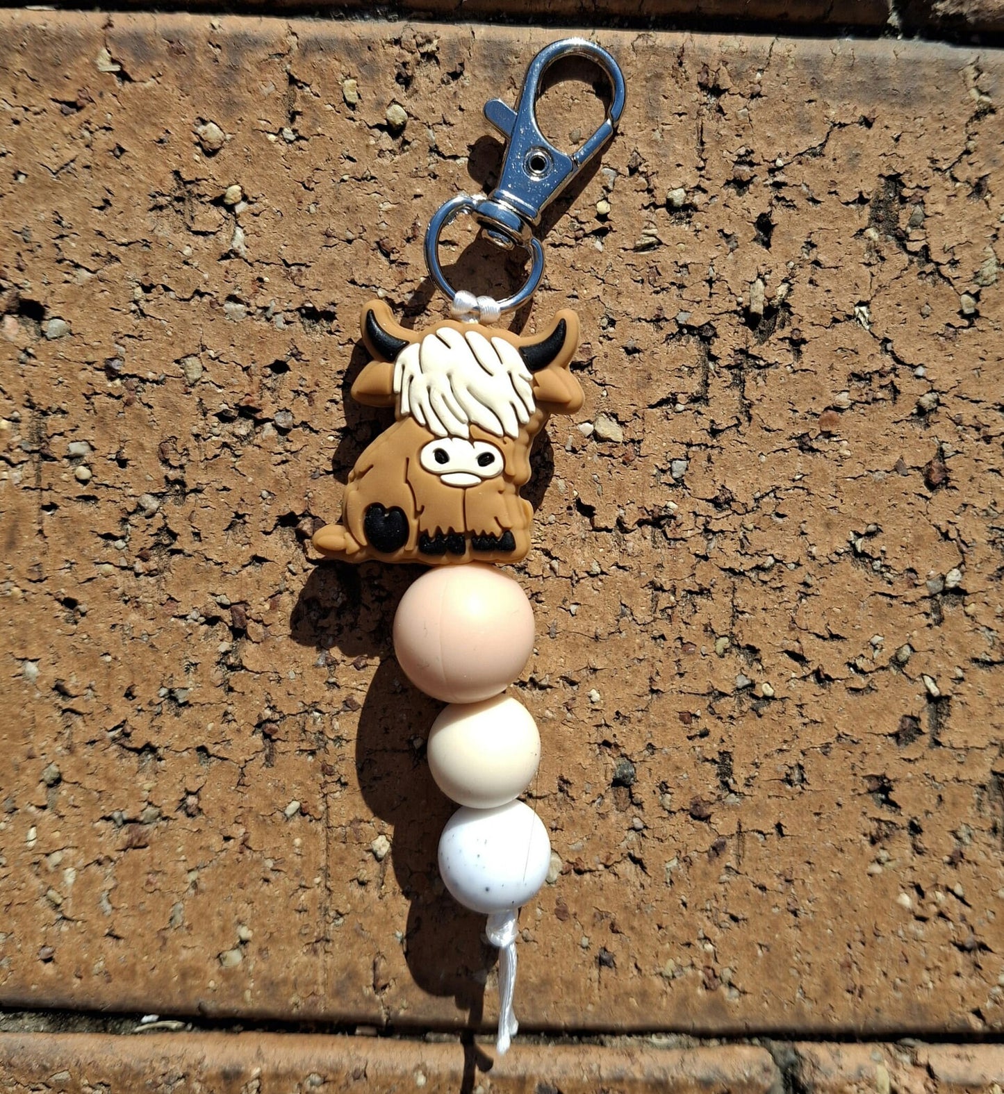 Highland cow keyring