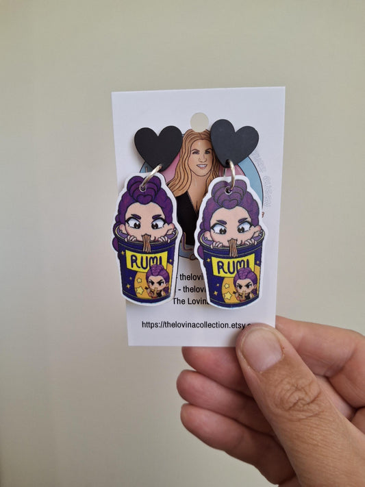 K pop demon hunters earrings. Resin earrings, handmade earrings, kpop