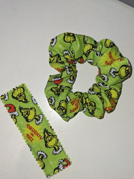 Grinch Christmas scrunchie