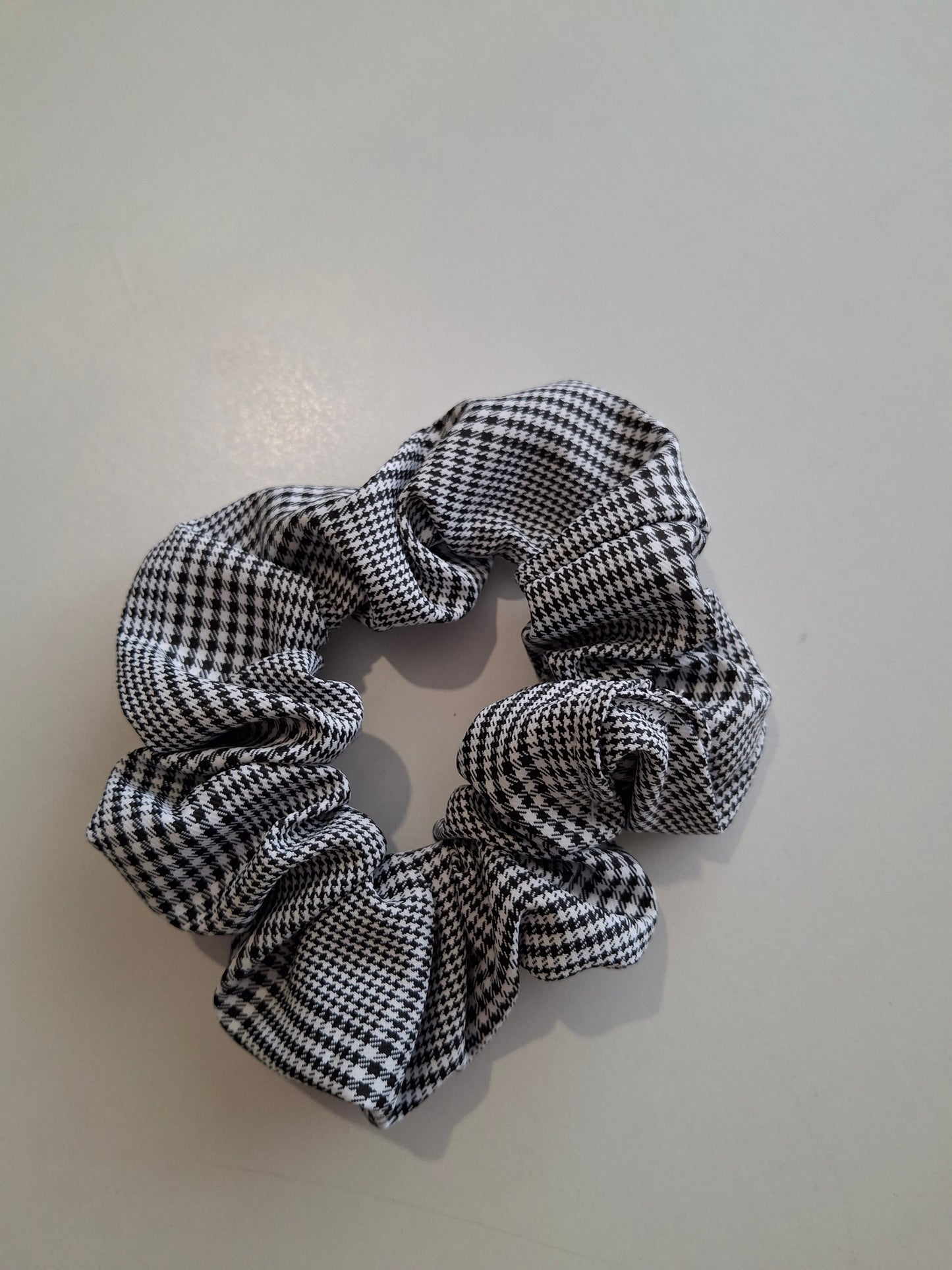 Black and white scrunchie