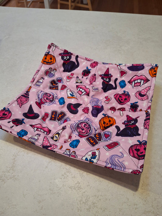 Pink Halloween plate cosy