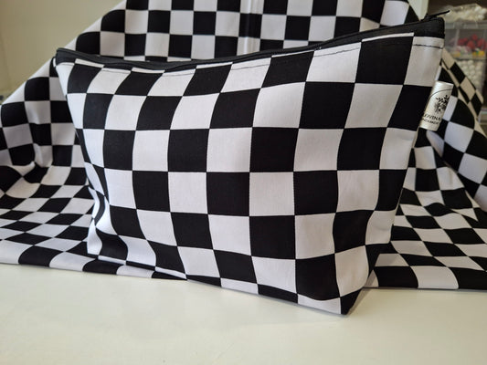 Black and white makeup bag