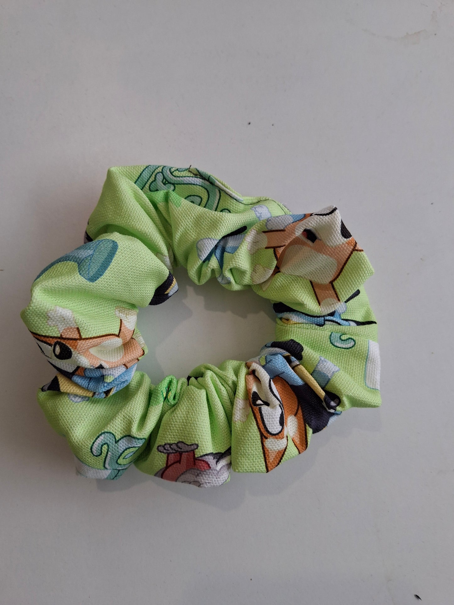 Bluey green scrunchie