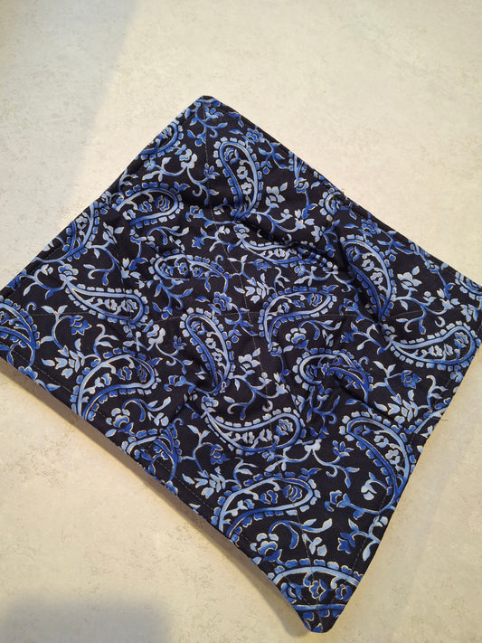 Blue paisley plate cosy