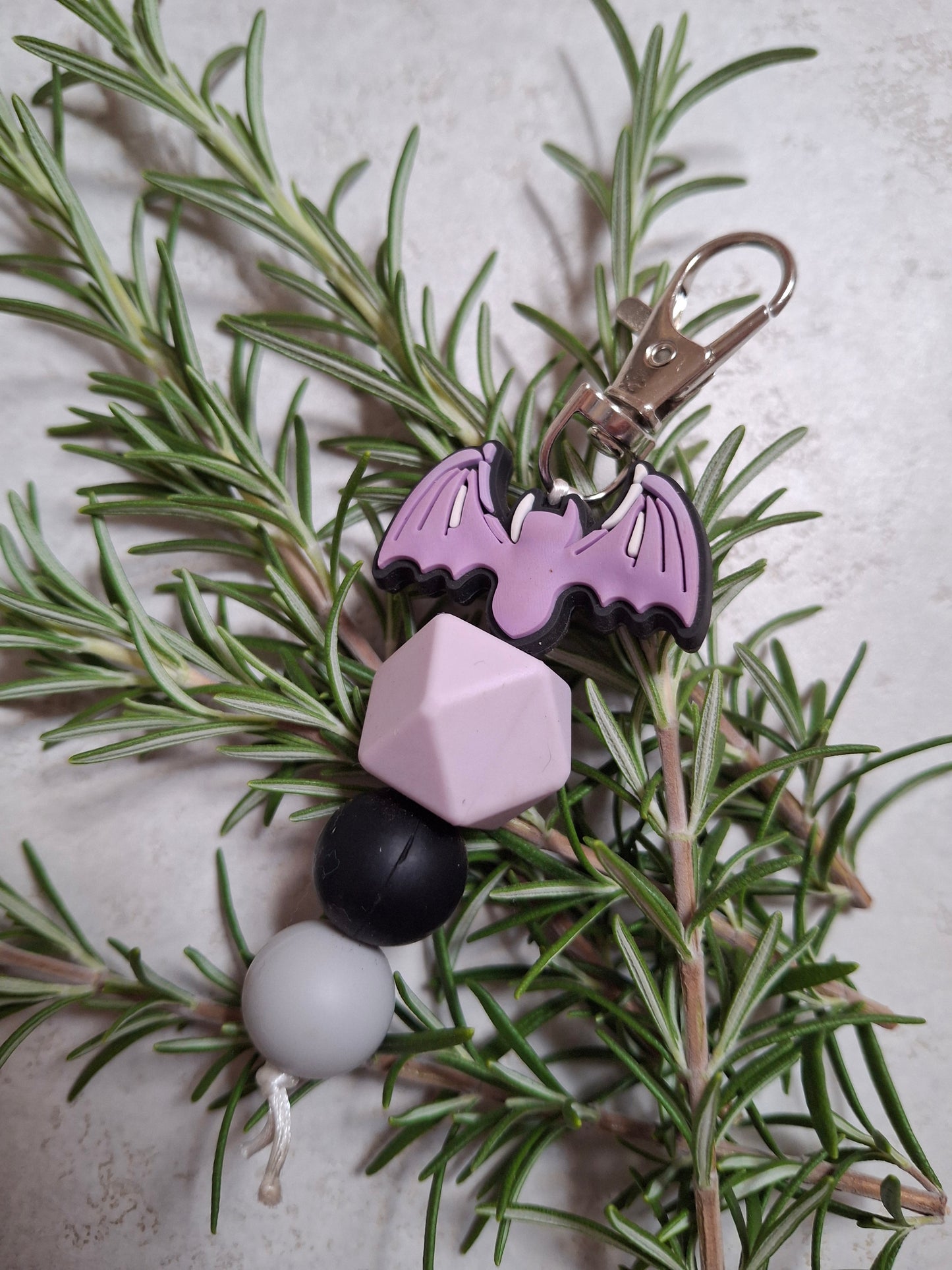 Purple bat keyring
