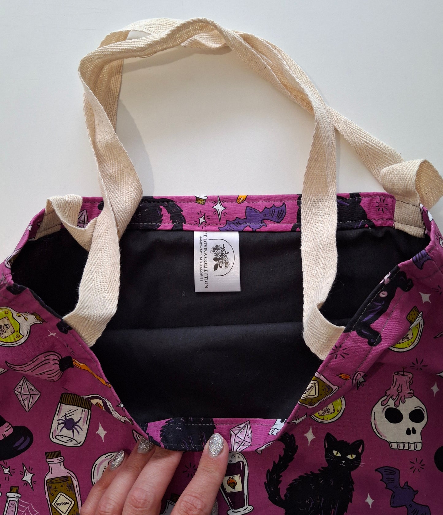 Spooky cute purple tote bag